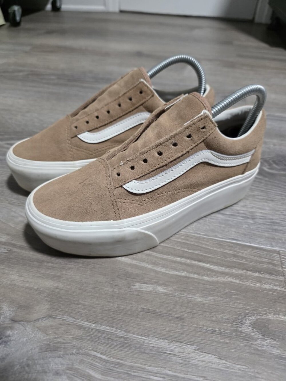 VANS Ward Platform (Size 7) Beige and White Women's Sneakers - Picture 3 of 7